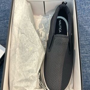 Brand new Boys size 2 navy Nautica boat shoes with rubber sole